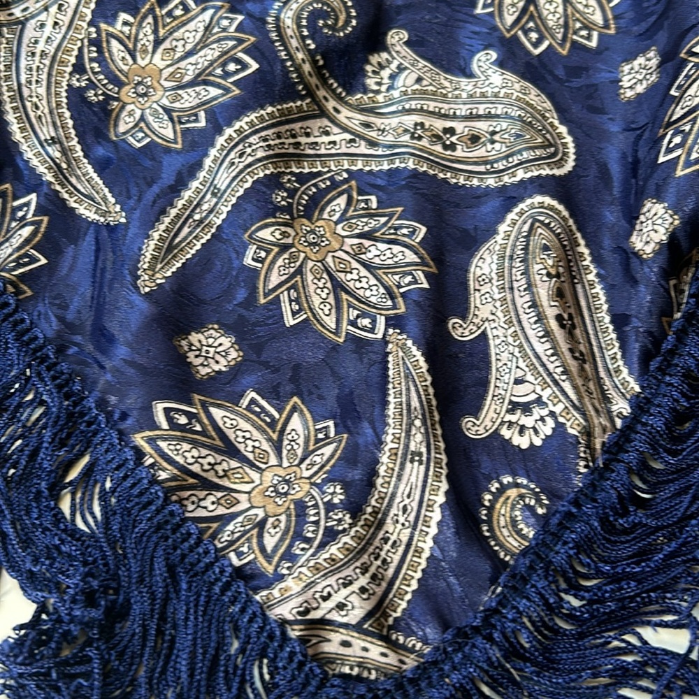 Vintage Saint Laurent blue print scarf - Picture 8 of 8